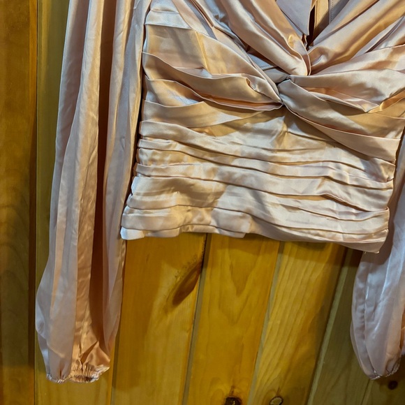 Express Women’s Ballet Pink Long Sleeve Silky Top - Picture 2 of 8